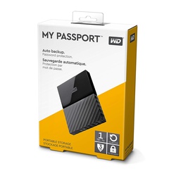 WD My Passport - 1TB - Portable External Hard Drive - USB 3.0 - WDBYFT0020BBK-WESN - Black