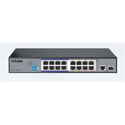 D-Link DES-F1016P-E/B 16-port Fast Ethernet Unmanaged Long Range 250m PoE+ Surveillance Switch with 16 PoE ports DES-F1016P-E/B